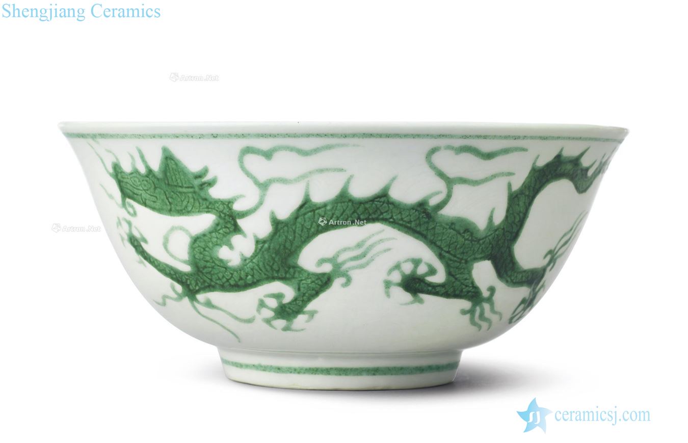 MingZhengDe water color dark moment green sea YunLongWen bowl