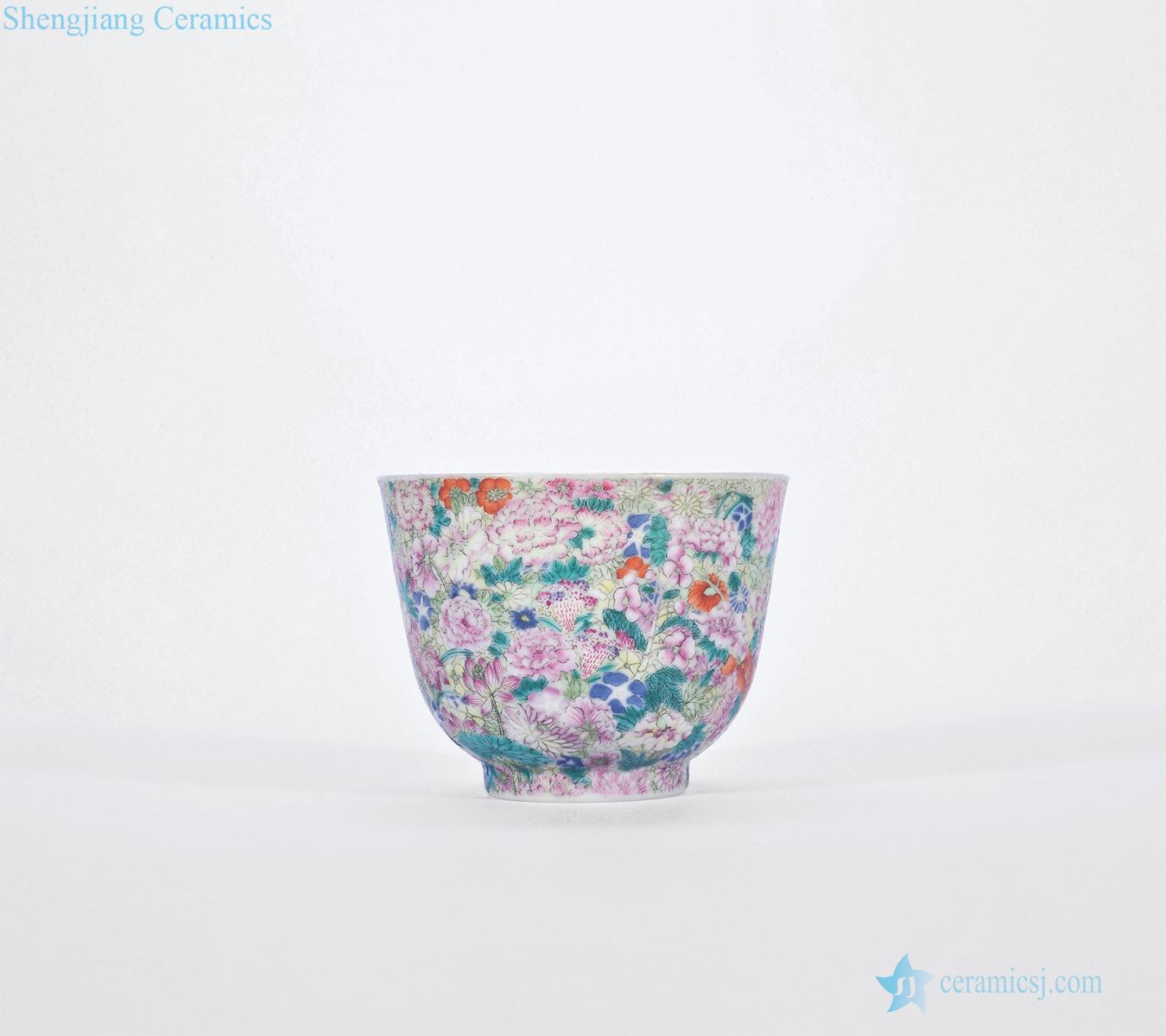 Qing jiaqing enamel cup the best pattern