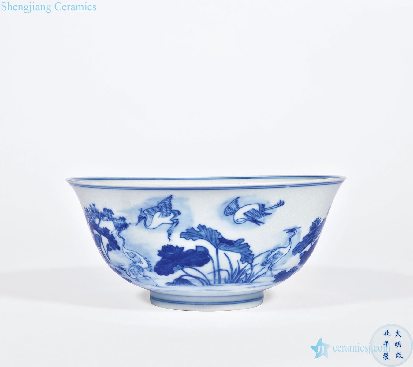 The qing emperor kangxi, yongzheng blue all the way even figure large bowl