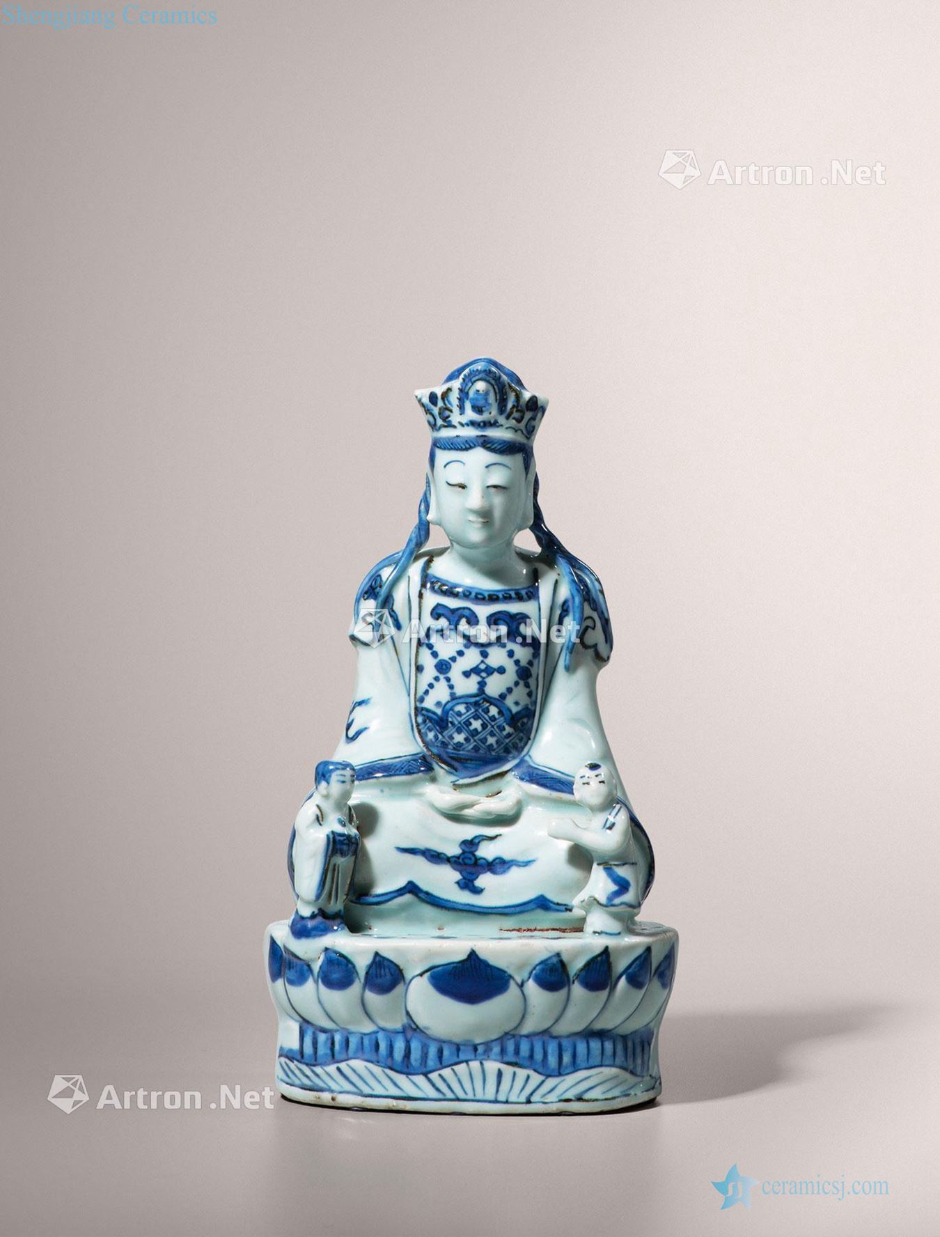 Ming wanli Blue and white guanyin cave