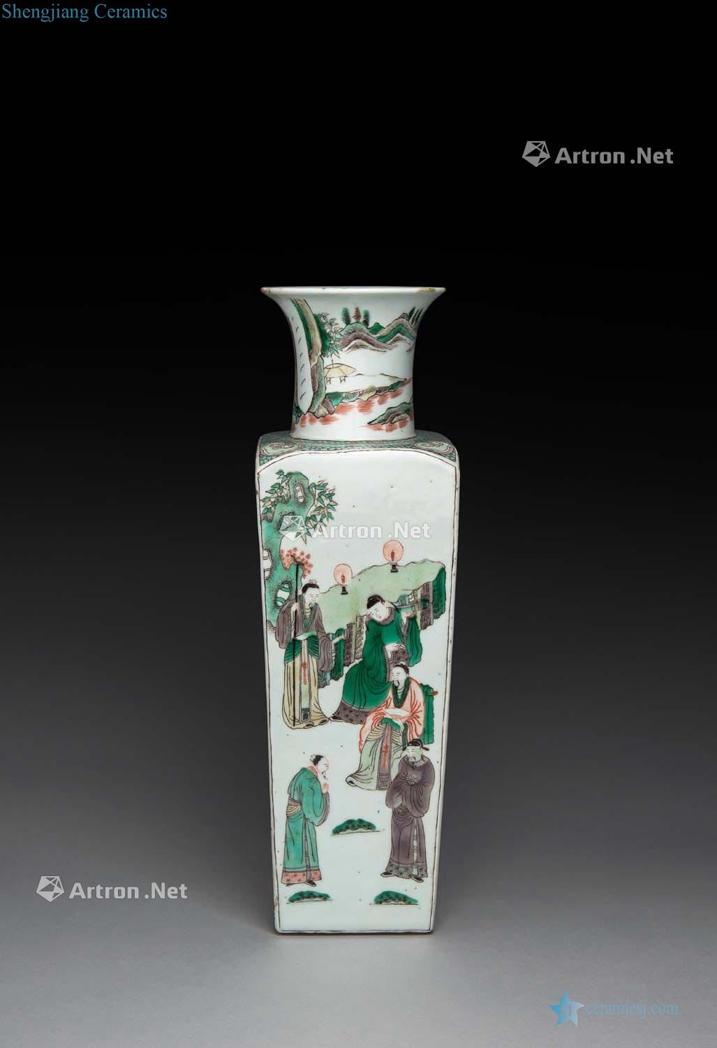 The qing emperor kangxi colorful square bottles