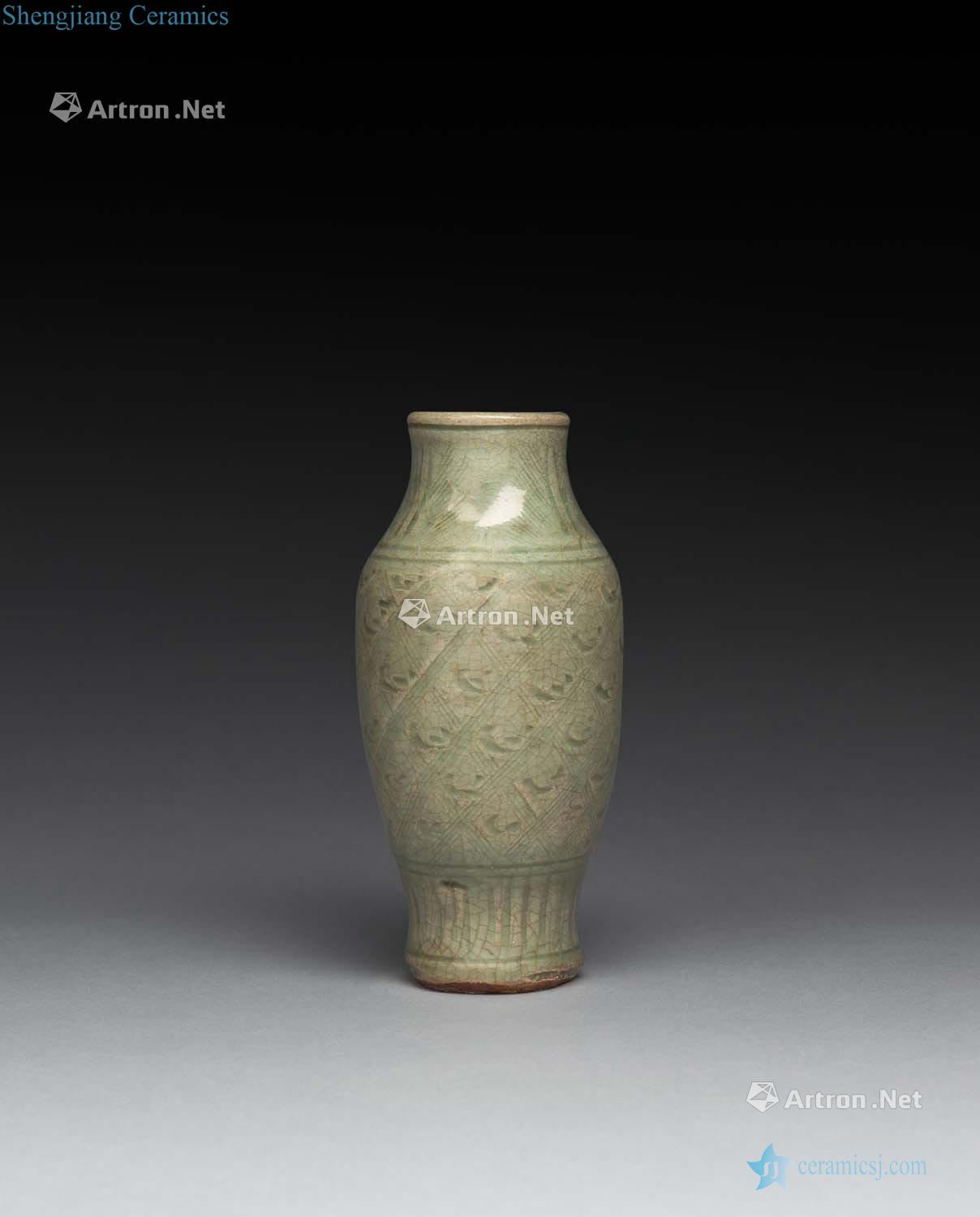 Ming of the 15th century Longquan green glazed flask