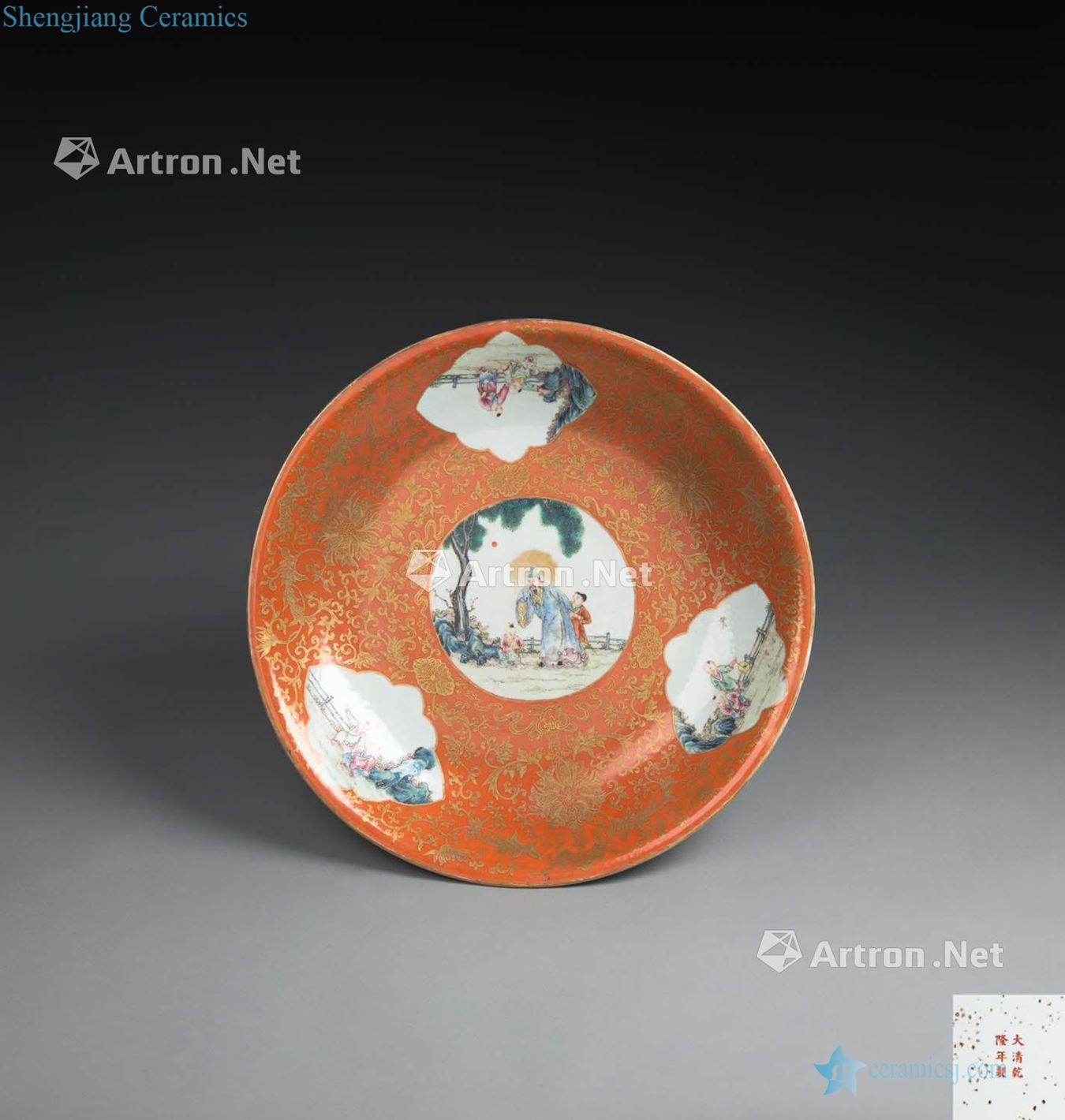 Qing powder enamel plate in the 19th century