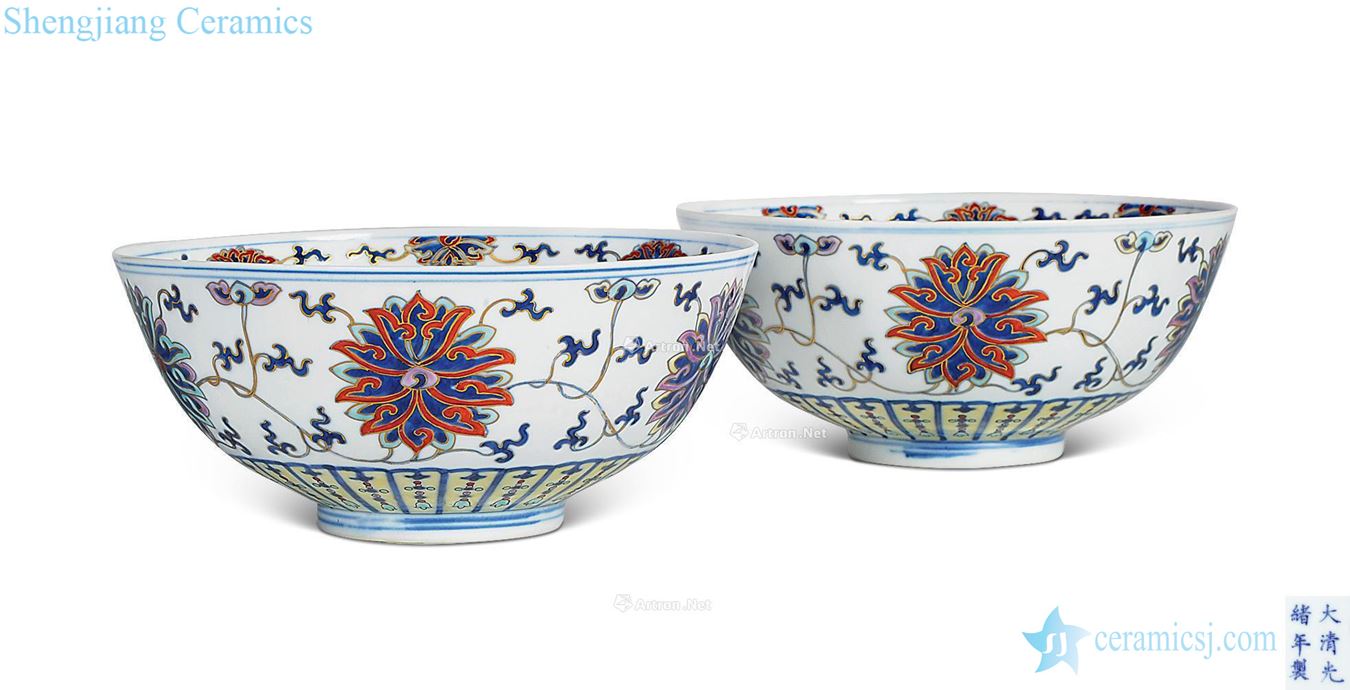 Qing guangxu Blue and white color around branch pattern bowl (a)