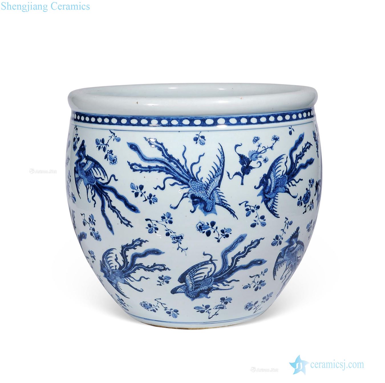 qing Blue and white grain cylinder