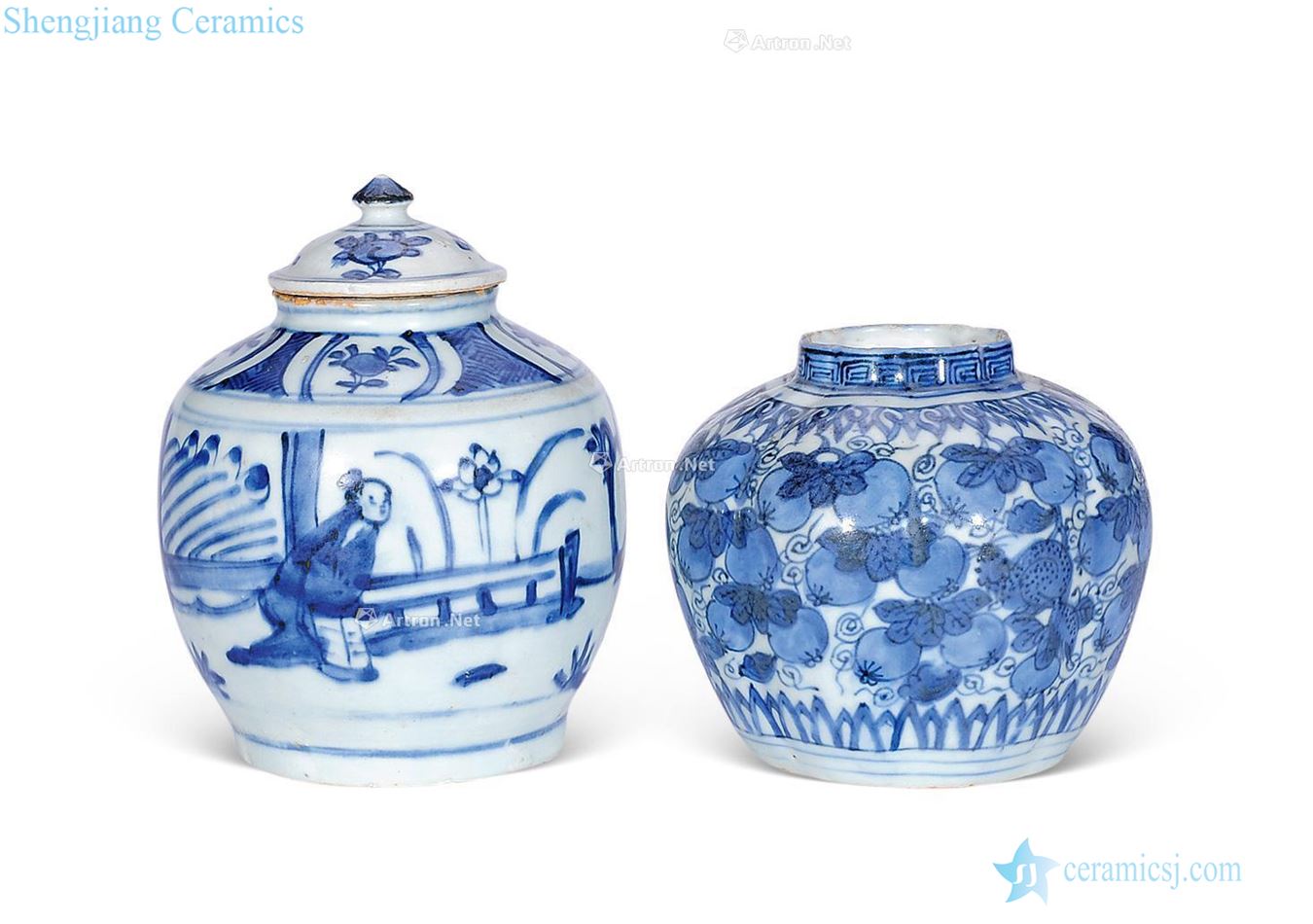 Ming Blue and white, melon leng character lines, tank (group a)