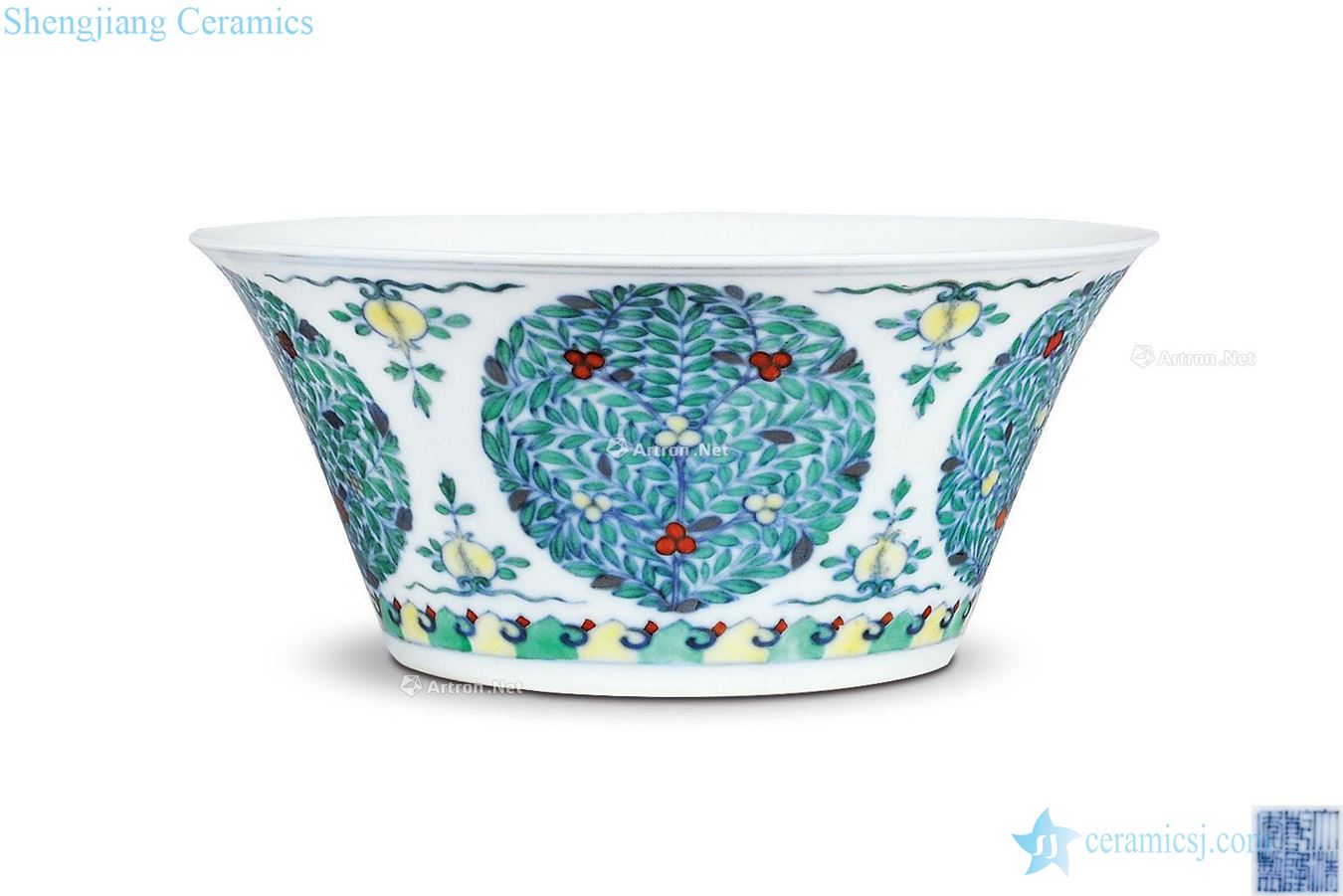 Qing qianlong dou CaiTuan flower bowls