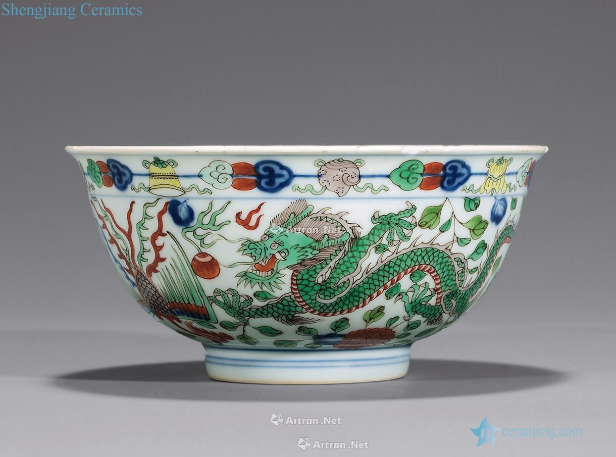 Qing qianlong Longfeng green-splashed bowls