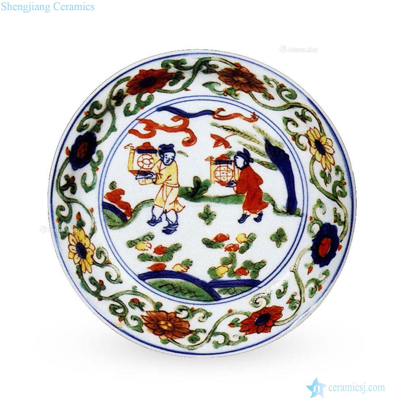 wanli Figure plate colorful characters