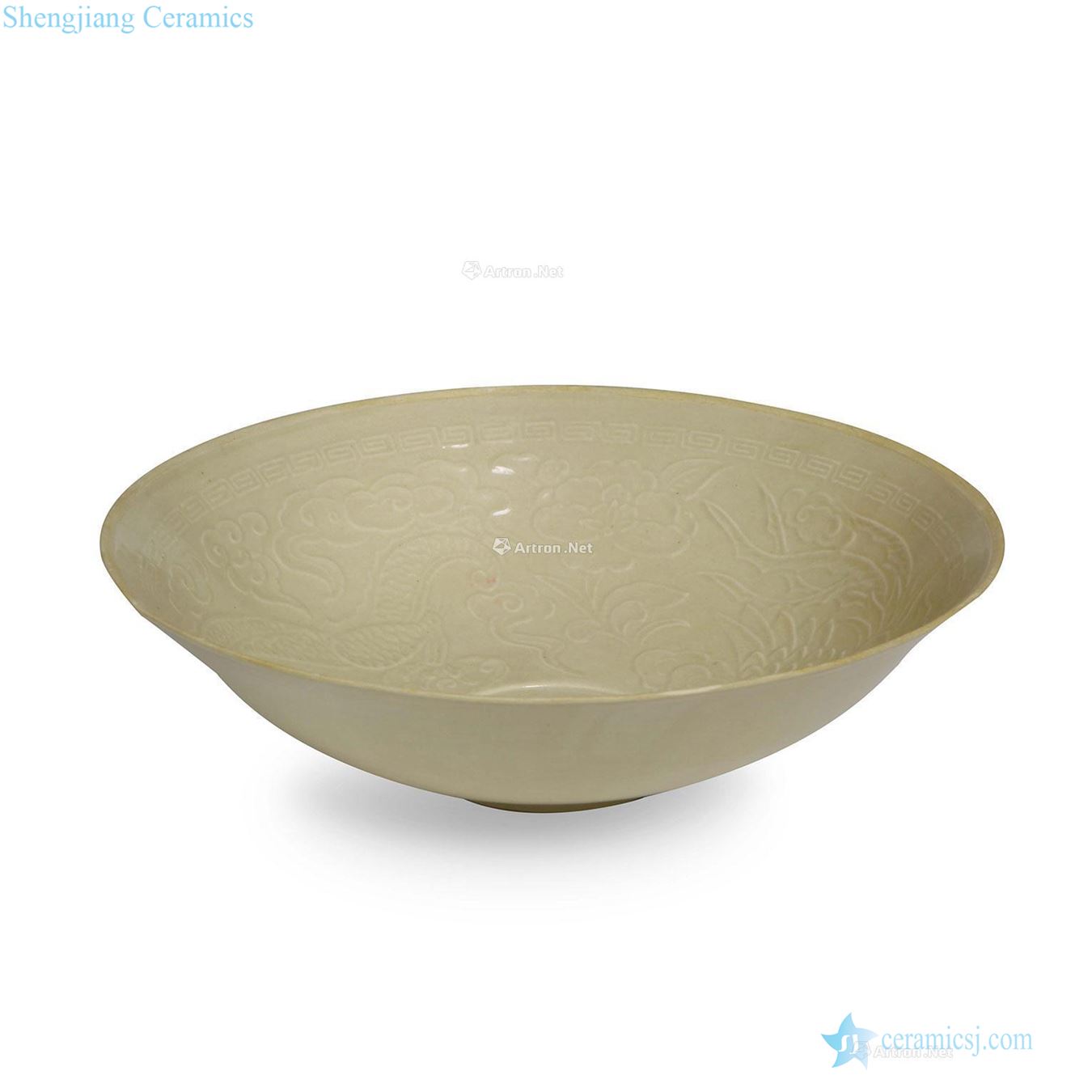 Kiln printing longfeng grain mouth big bowl