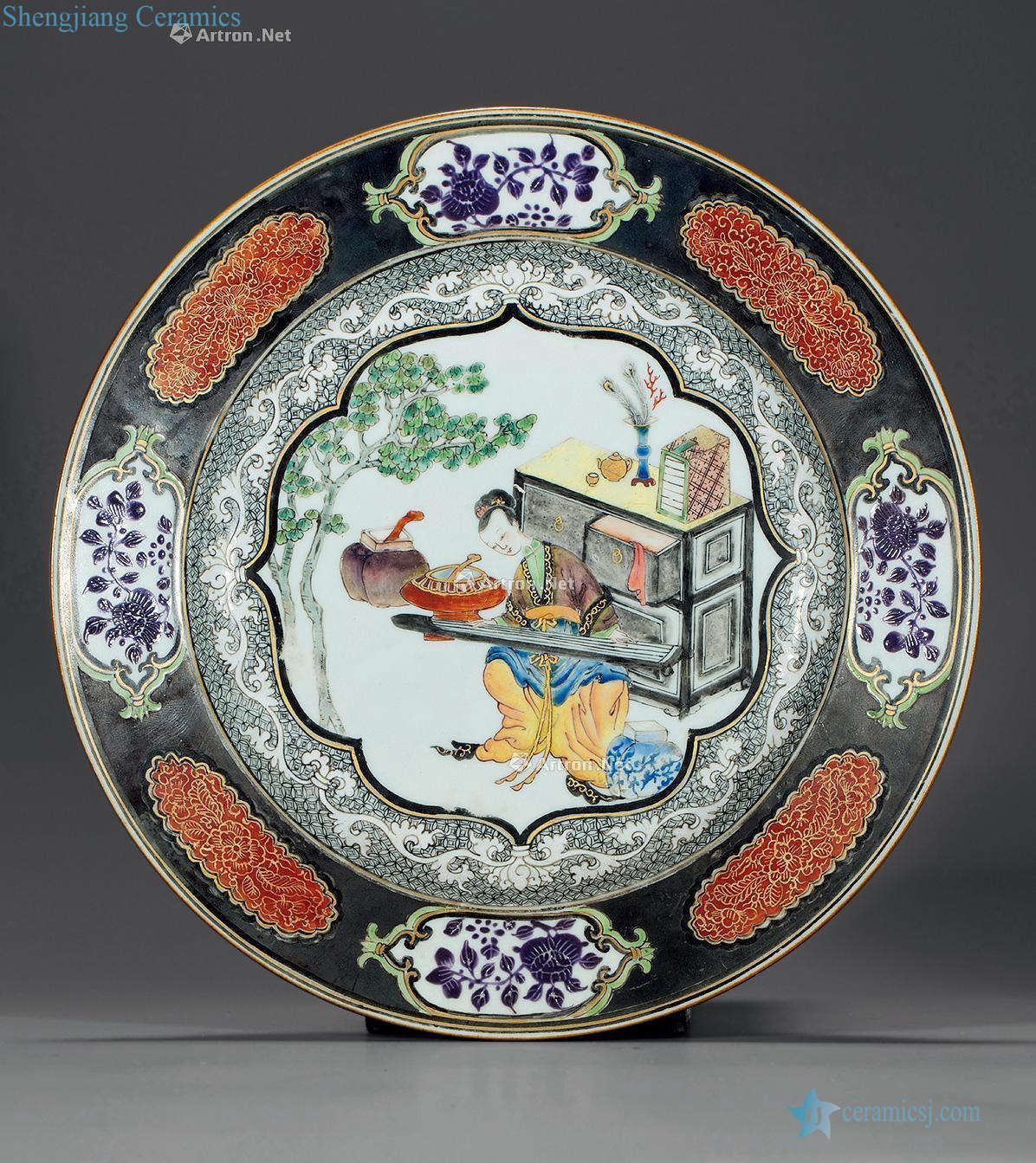 Qing yongzheng the tray color characters