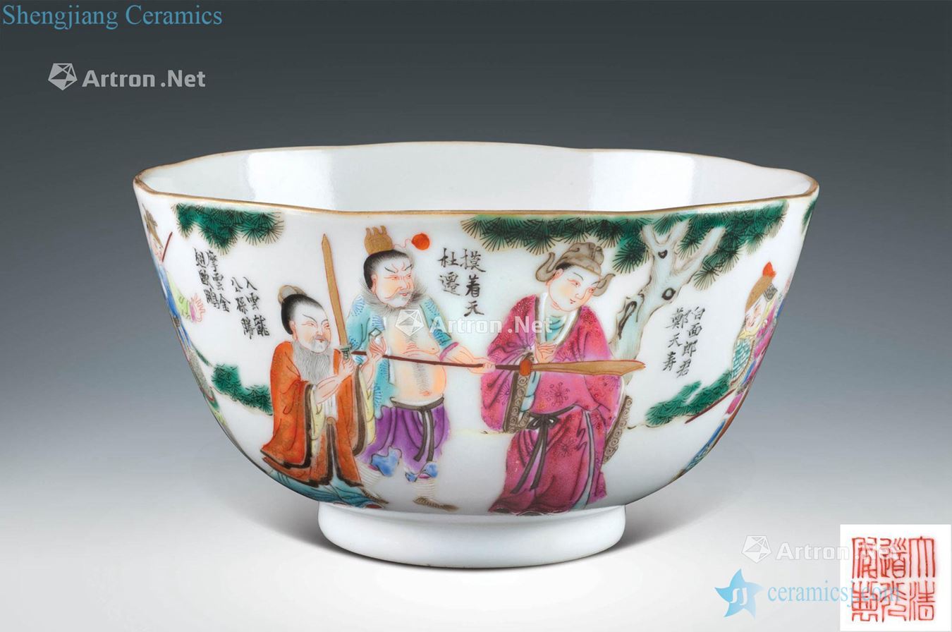 Wen kwai mouth bowl clear pastel characters