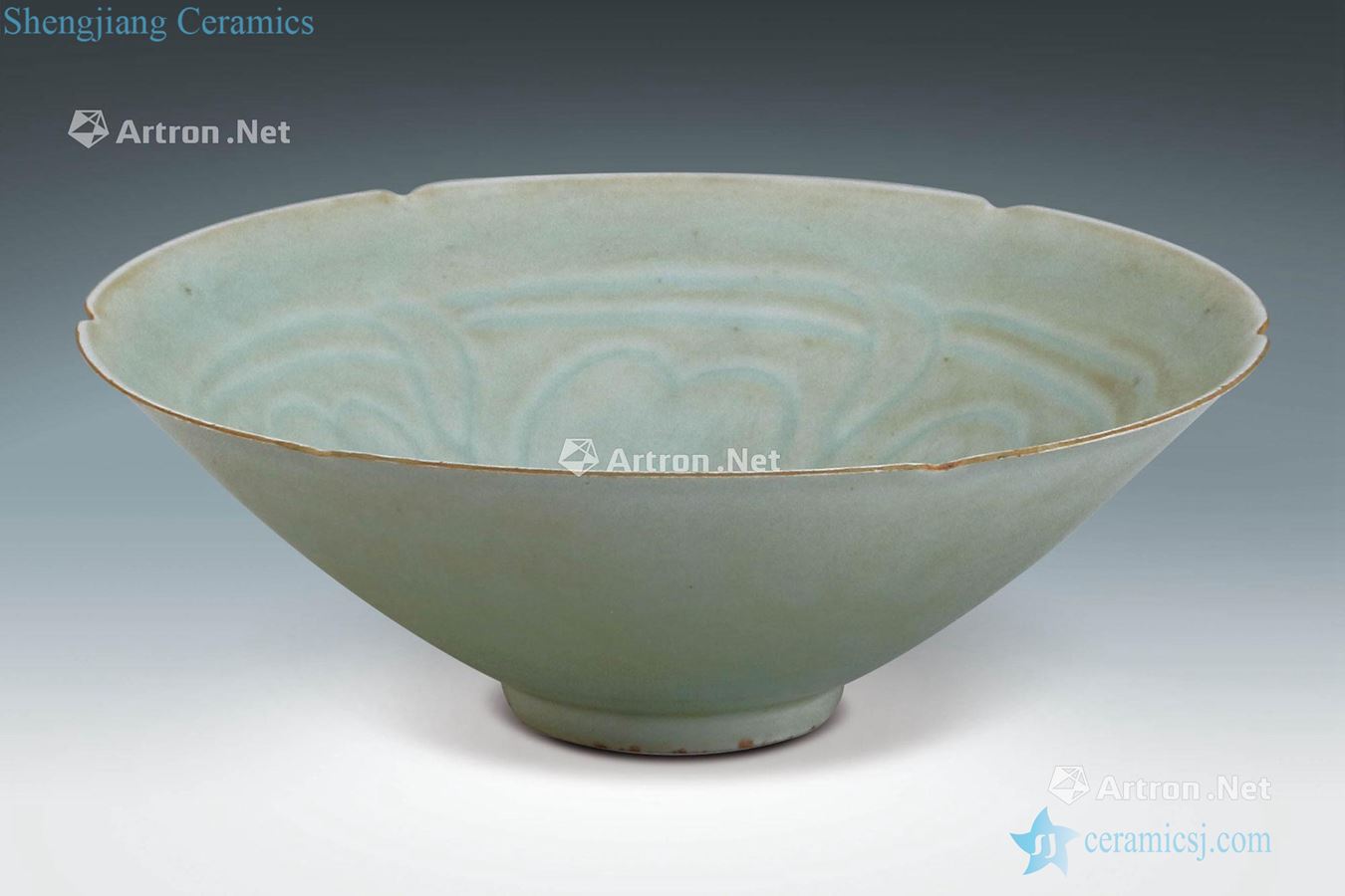 Song blue glaze sunflower mouth hat to bowl