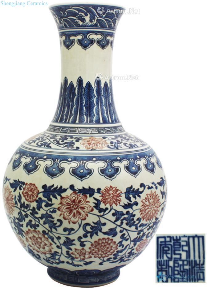 Qing dynasty blue and white flower pattern design youligong tangled branches