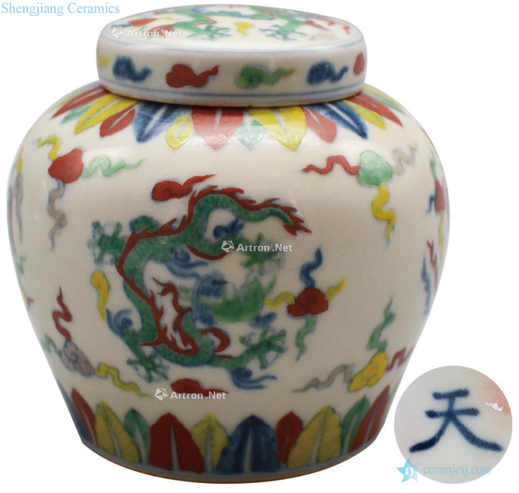 Ming Bucket longfeng grain day word cover tank