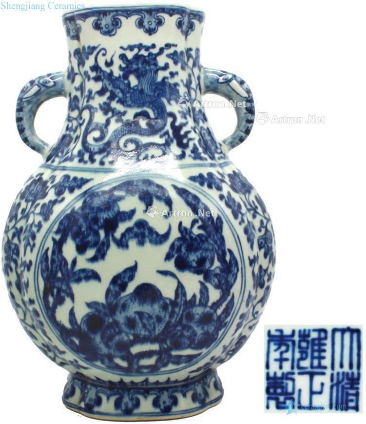 Qing porcelain medallion and dragon like ears