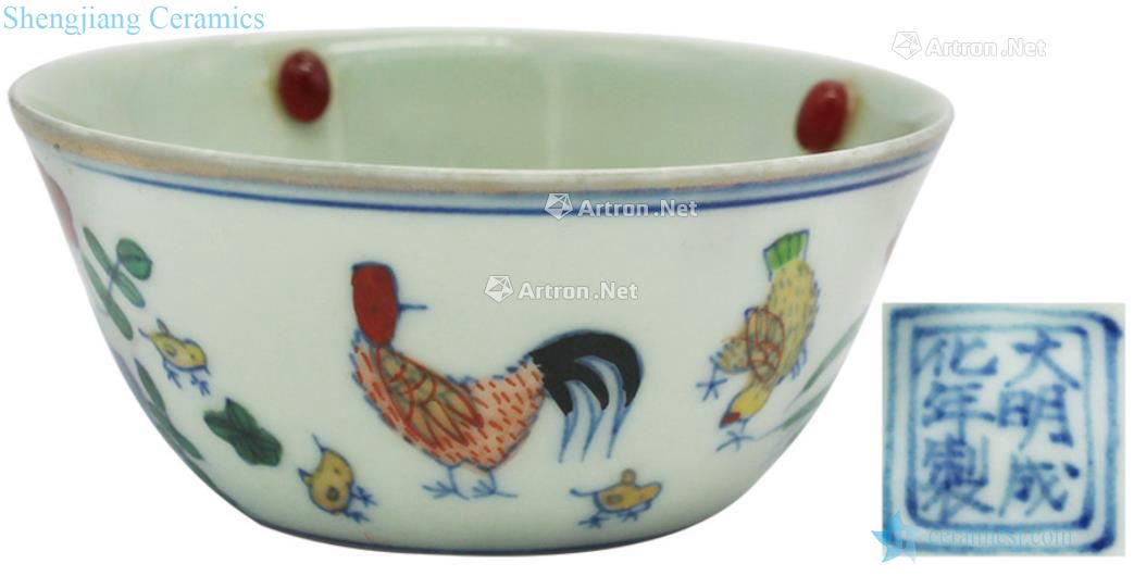 Ming bucket color paint jewel-encrusted cylinder cup chicken