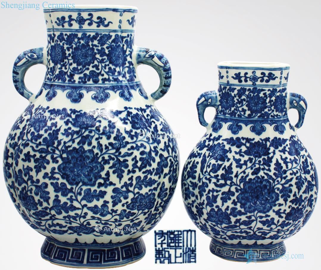 Qing officer female blue and white porcelain kiln