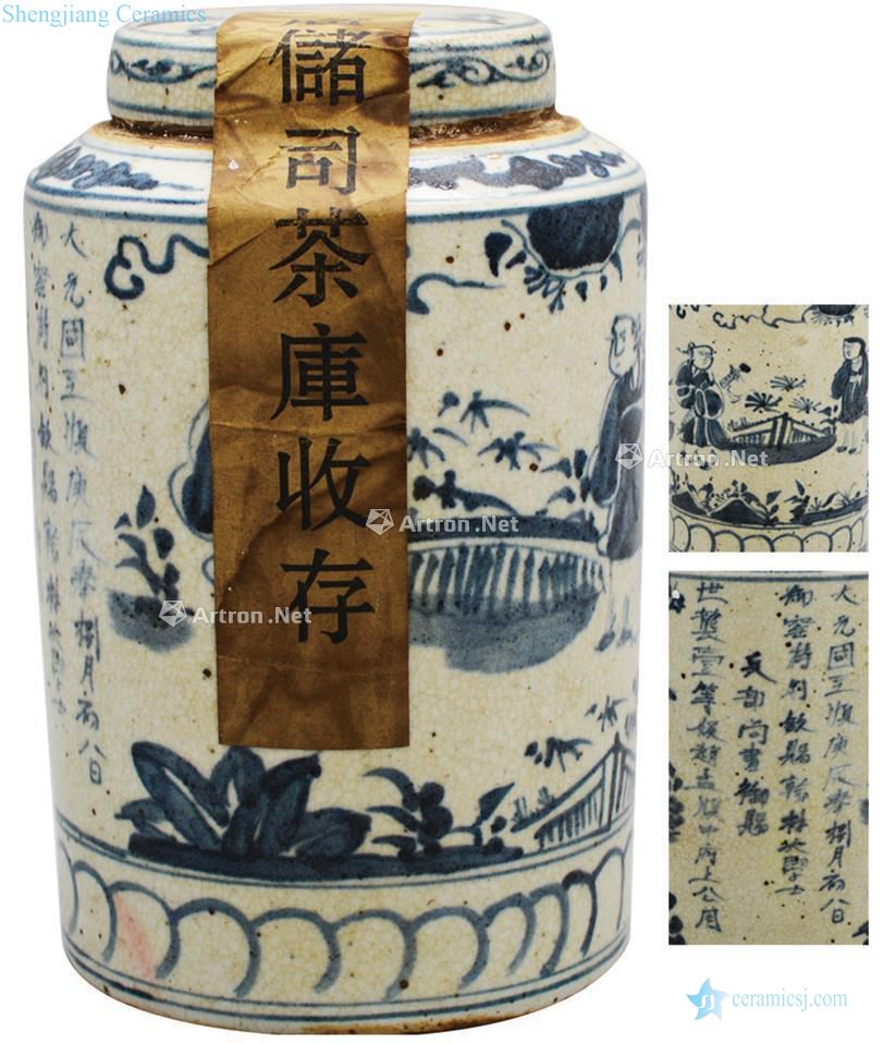 yuan Stories of blue and white tea pot