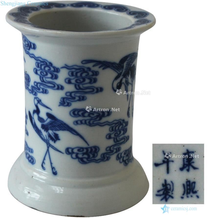 qing Blue and white James t. c. na was published grain receptacle