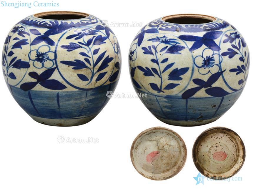 Qing porcelain medallion fold branch grain tank