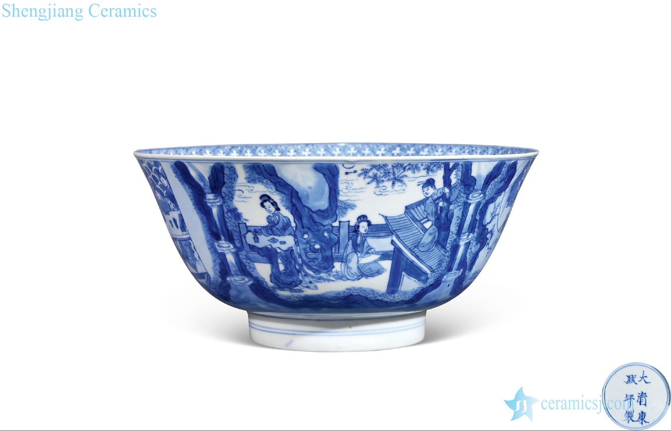 The qing emperor kangxi Blue and white west chamber bowl