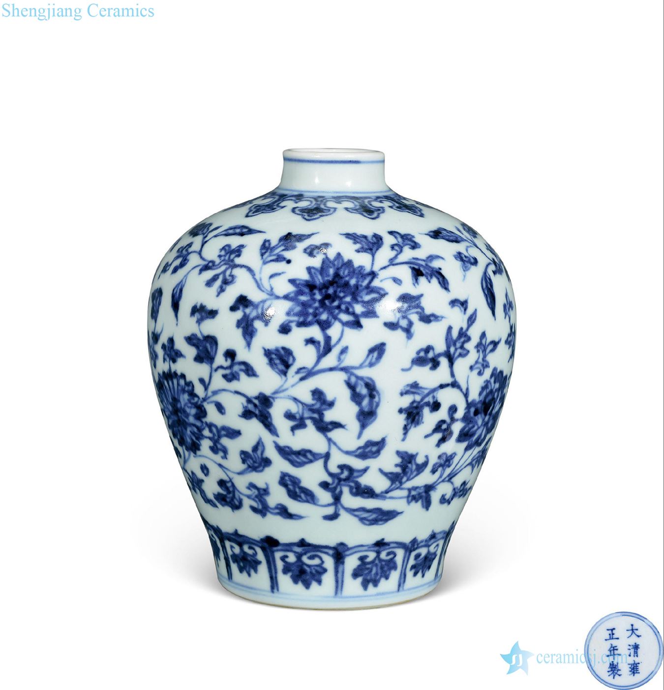 Qing yongzheng imitation jintong of blue and white pot