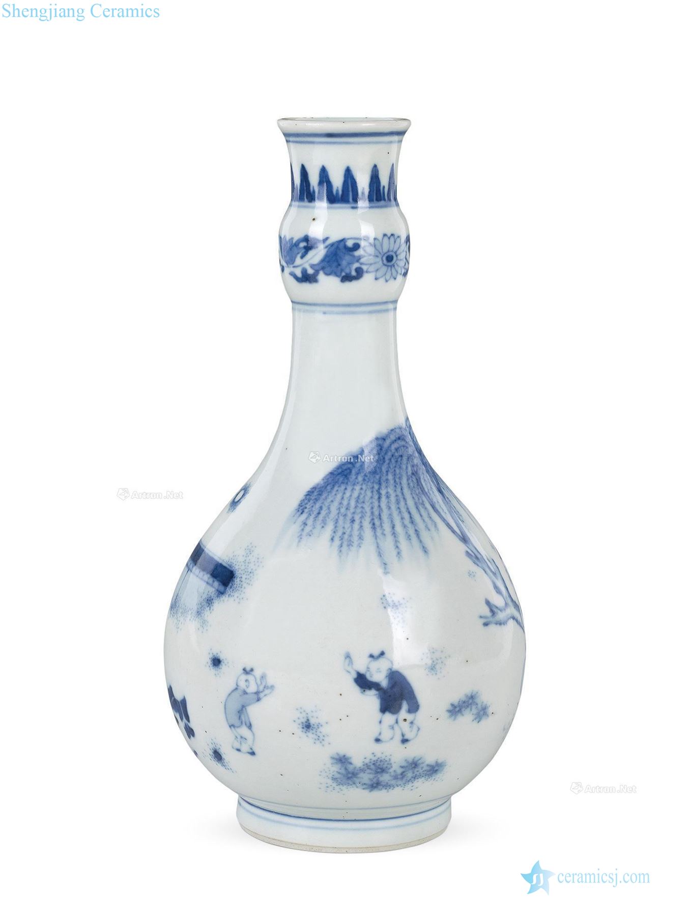 Kangxi porcelain teach ZiWen bottle