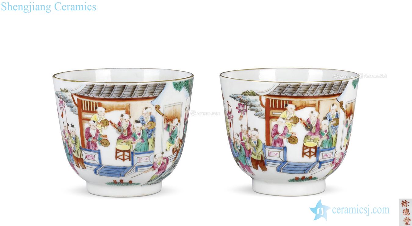 Qing dynasty pastel YingXiWen cup (a)