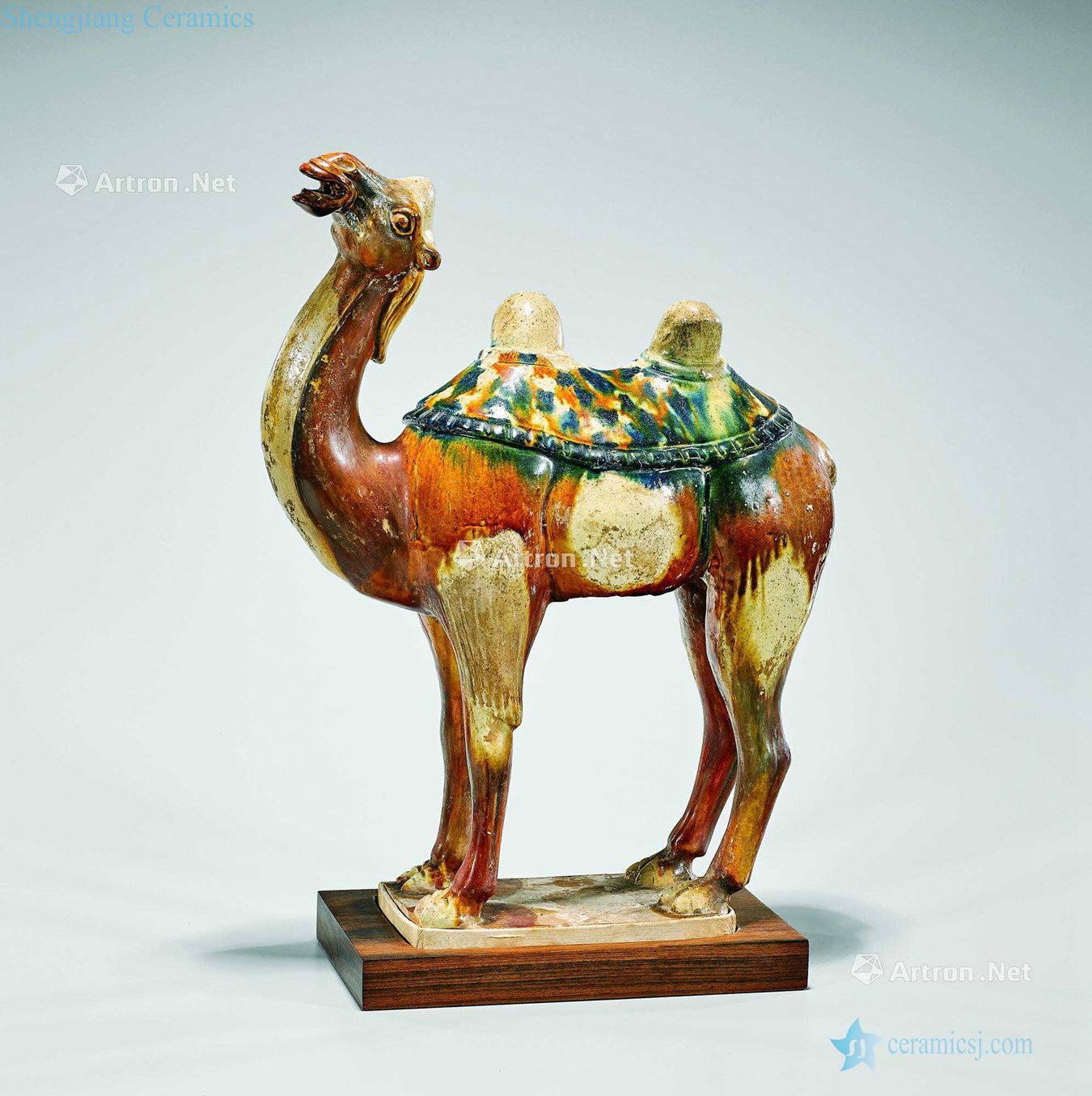 RARE TANG BLUE SANCAI - GLAZED POTTERY CAMEL