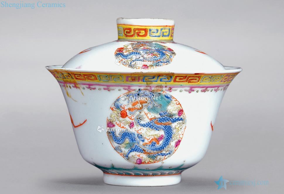 Clear pastel group dragon tureen