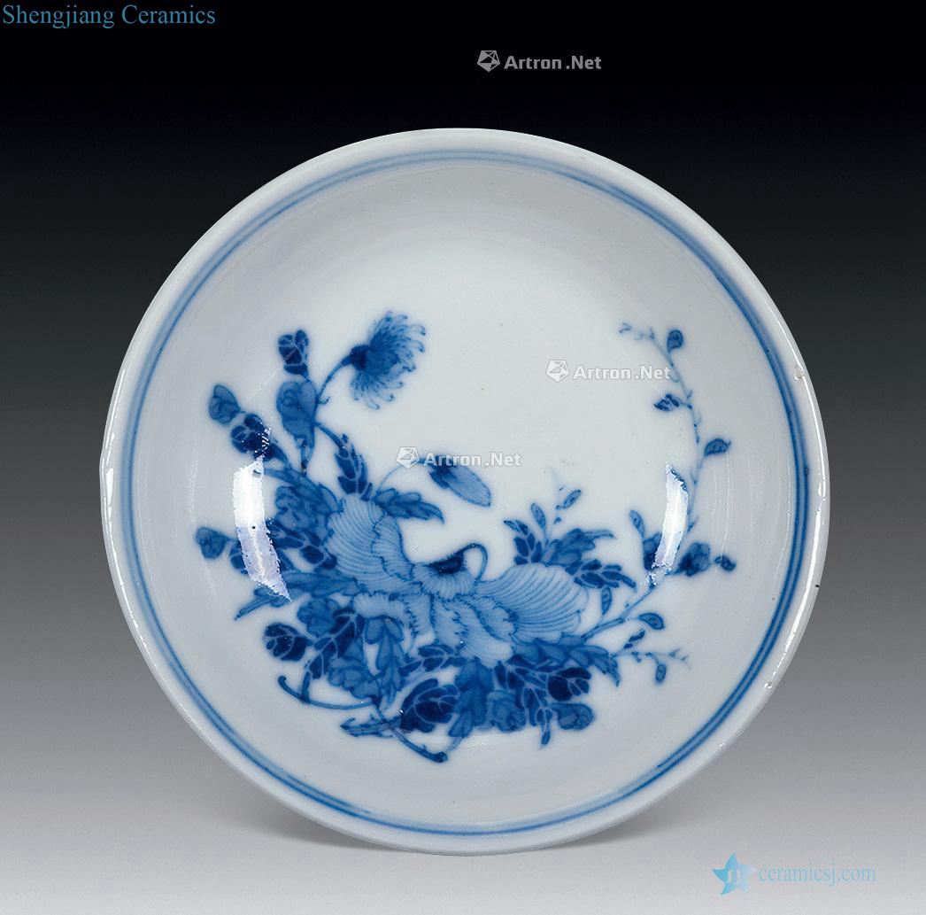 Qing dynasty blue and white flower pattern plate