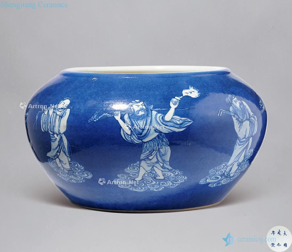 Early qing blue against the white the eight immortals tank