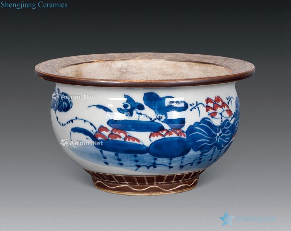 The late qing dynasty blue-and-white youligong incense burner