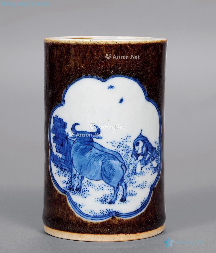 Qing sauce to medallion blue cattle pen container