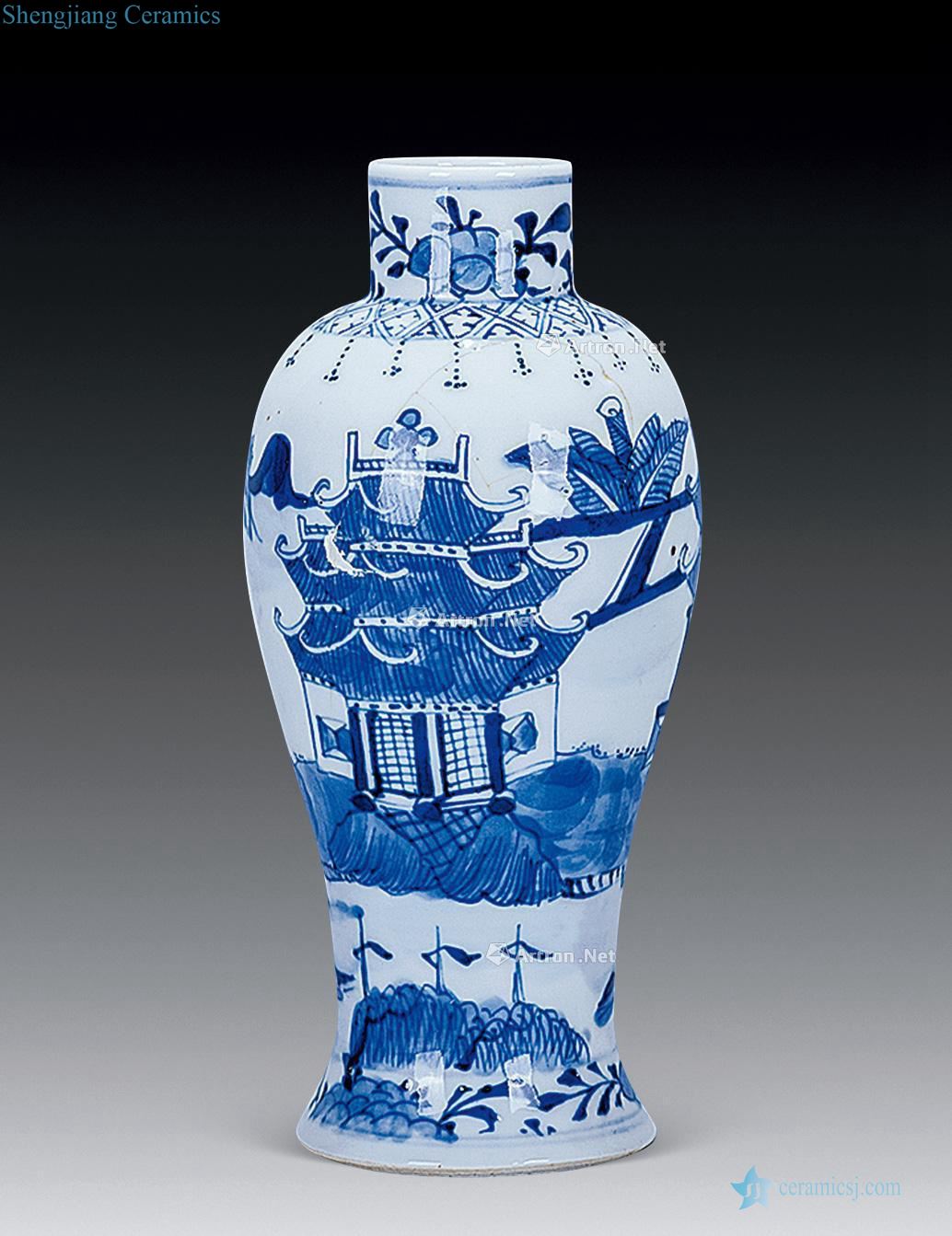 guangxu Blue and white landscape character