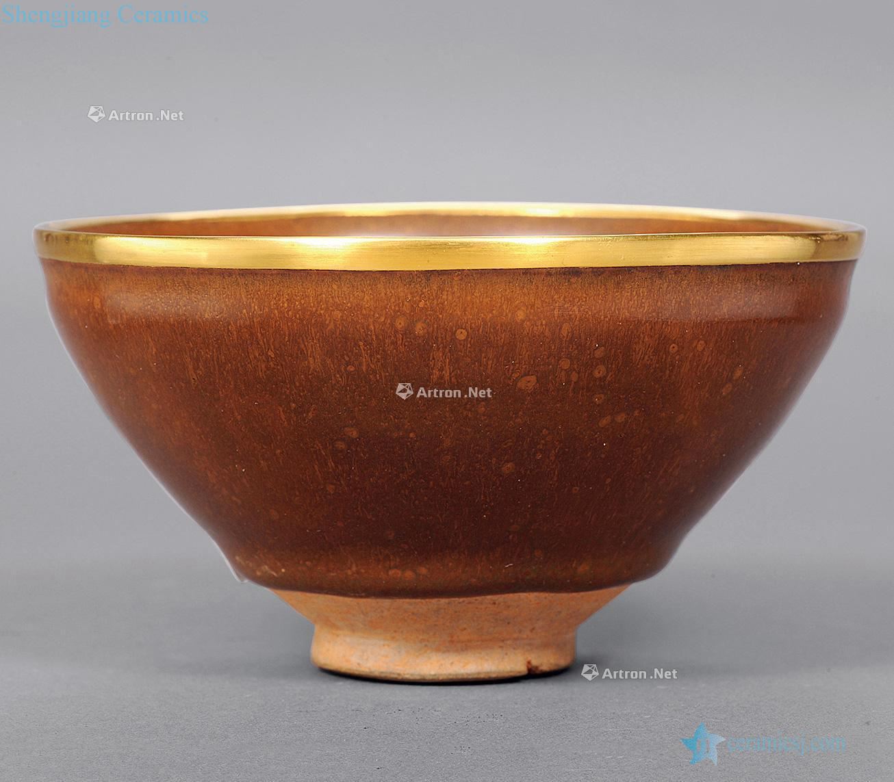 The song dynasty To build kilns persimmon red glaze BaoJinCha lamp