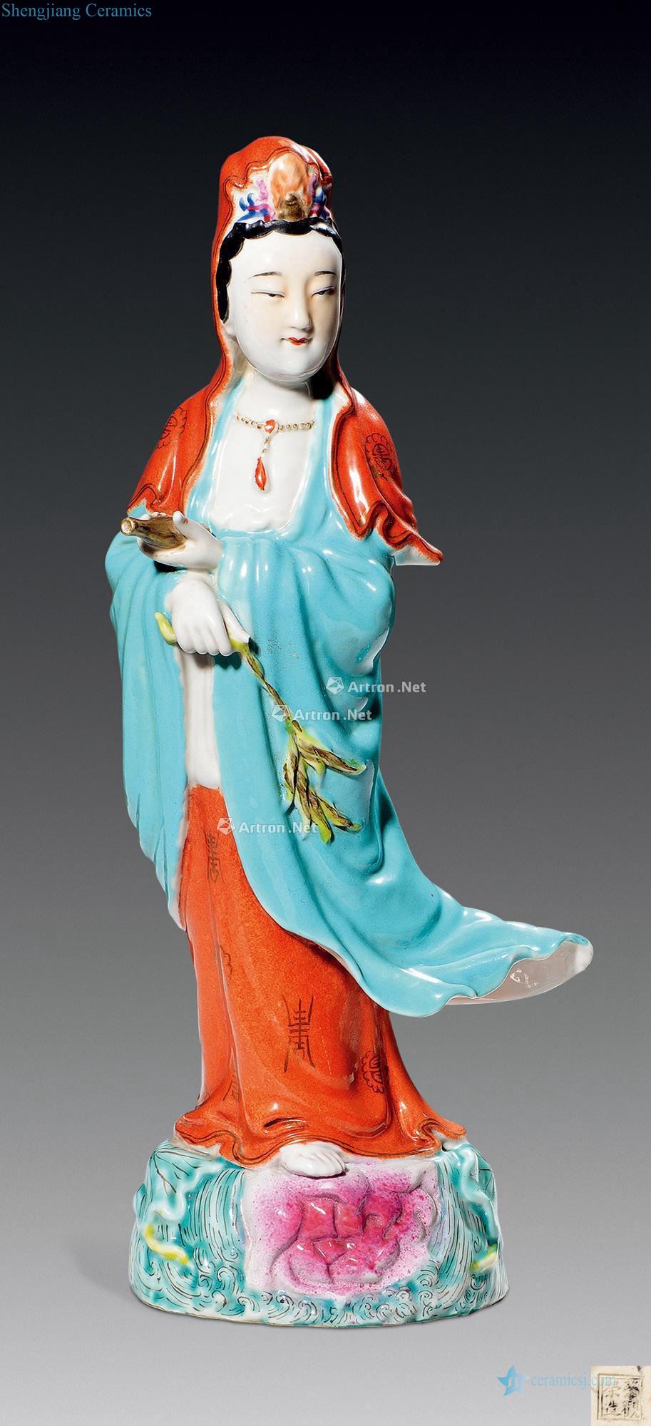 Clear pastel paint water guanyin