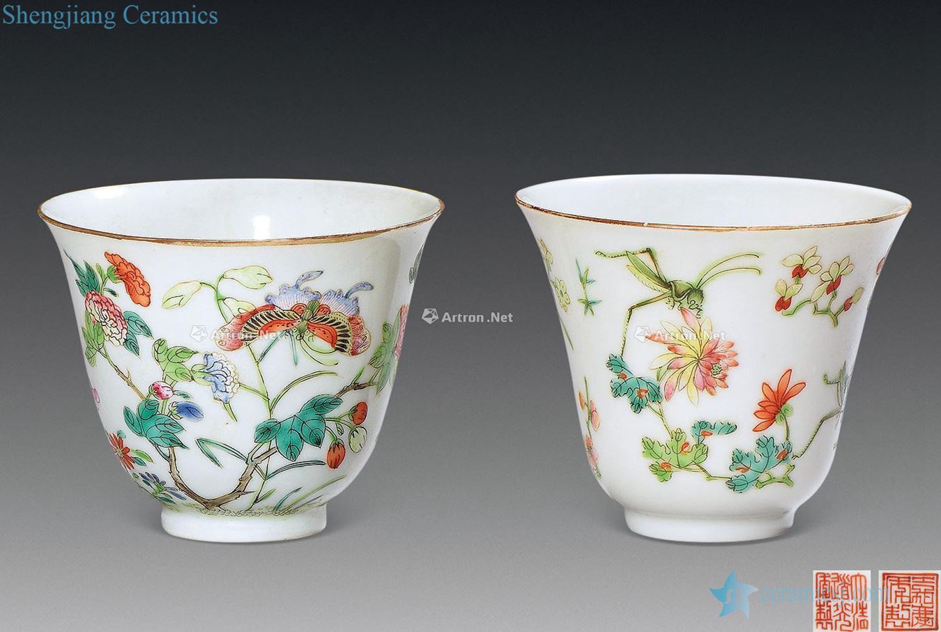 Clear pastel flower insect grain cup (two)