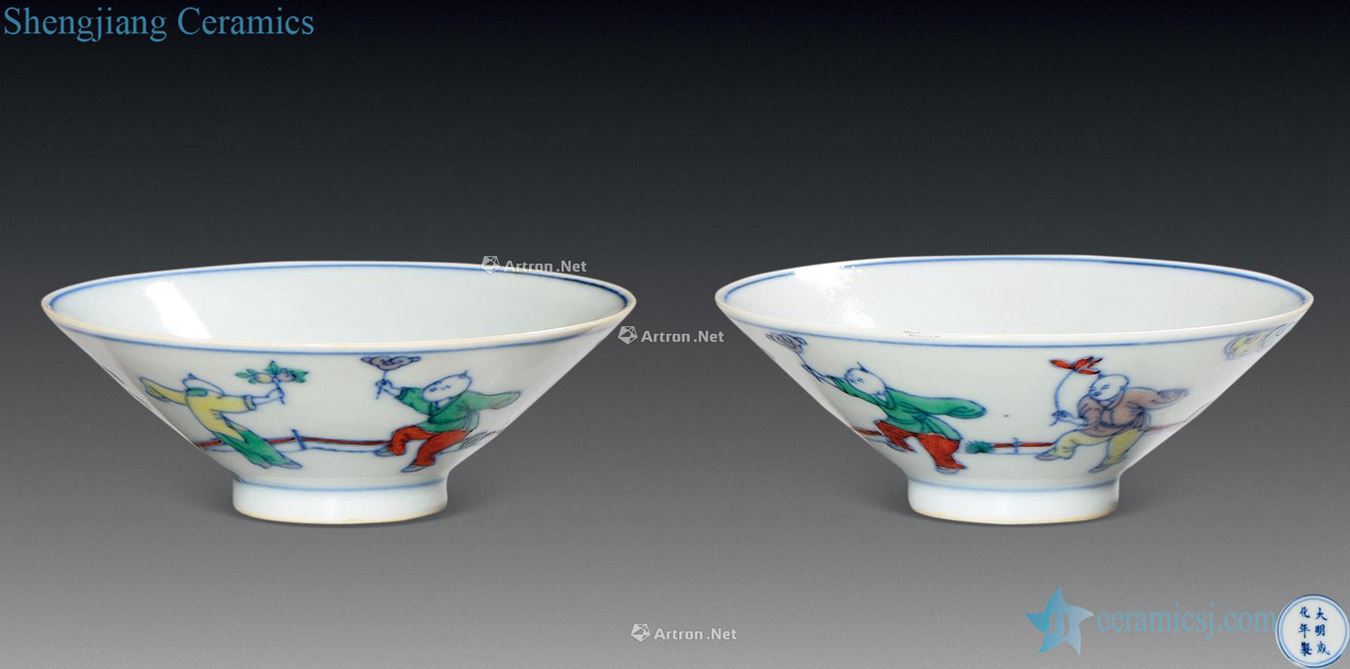 Small bowl of qing color bucket YingXiWen hat type (a)