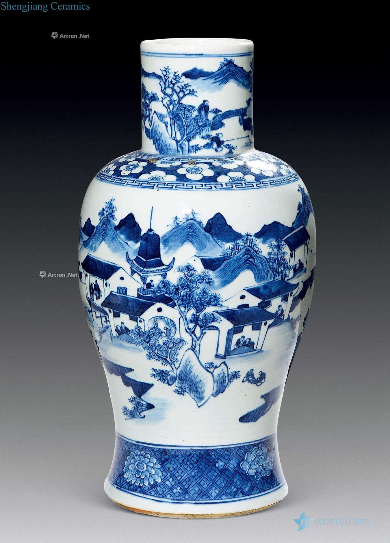 qing Blue and white landscape pattern