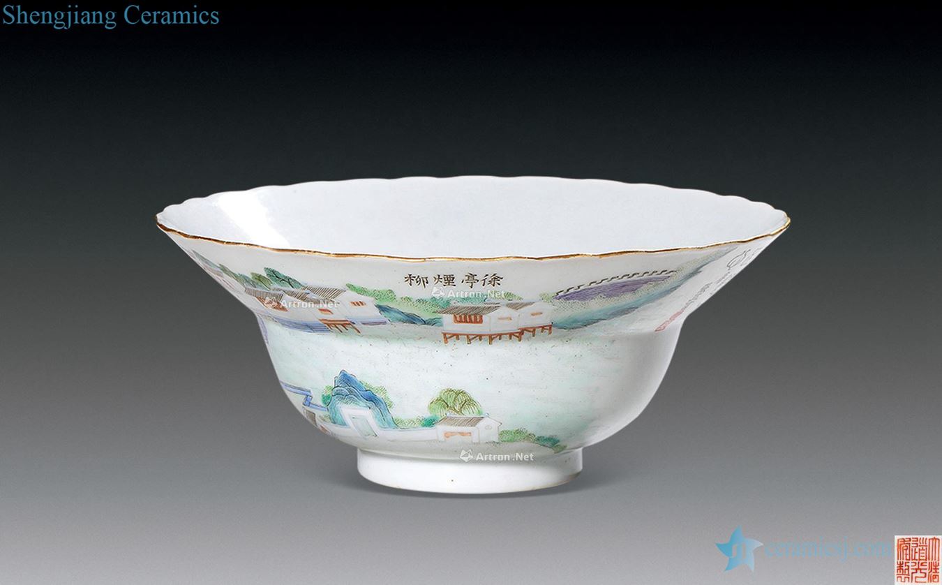 Clear pastel Xu Ting YanLiu lines or bowl