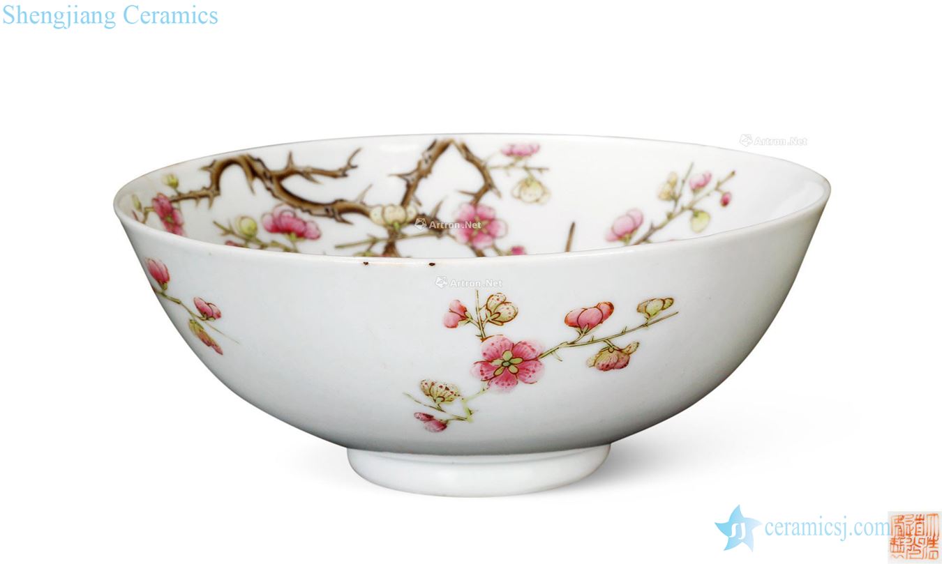 Clear light pastel branch MeiWen bowl