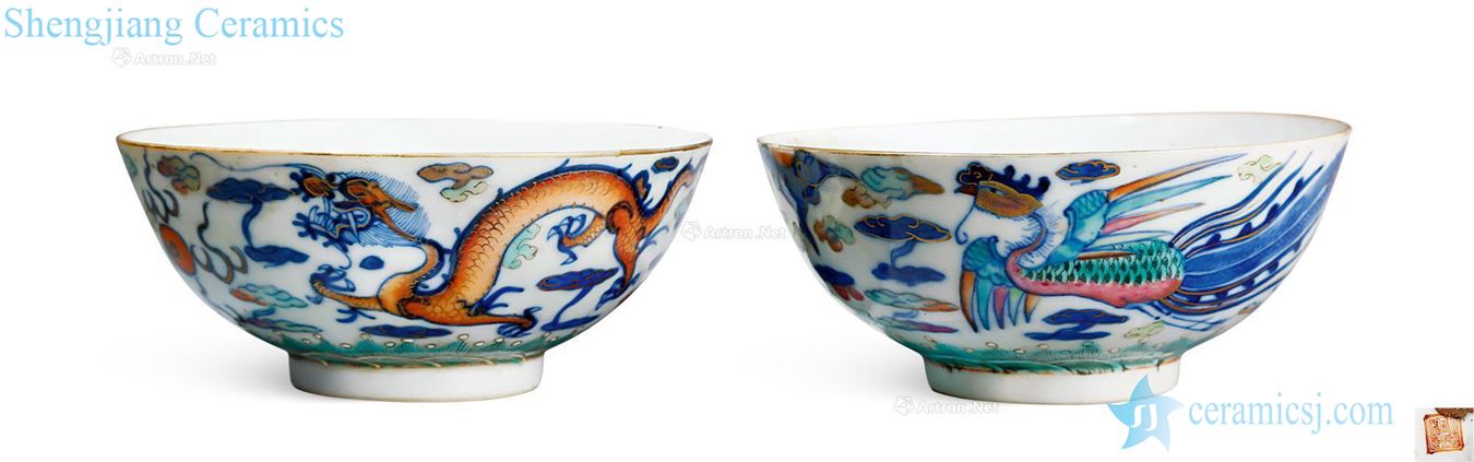 Dajing bucket color paint longfeng green-splashed bowls (a)