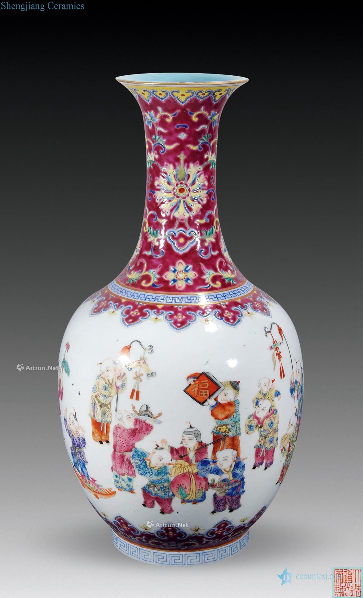 Qing famille rose in the spring of the ancient philosophers make bottles