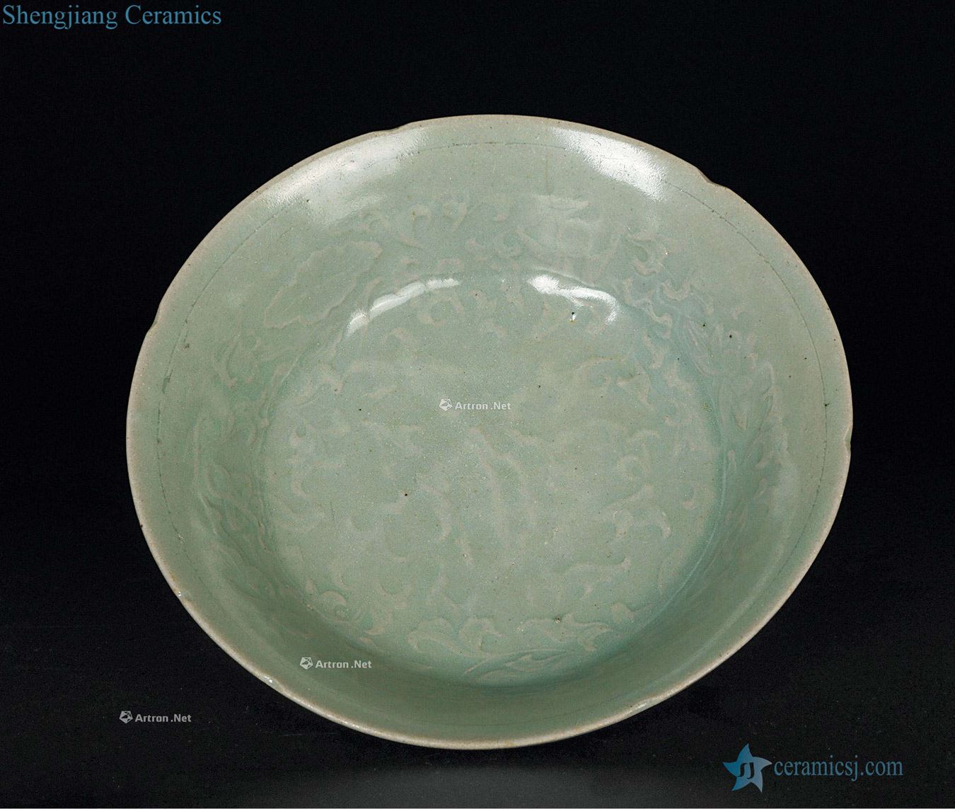 Northern song dynasty porcelain slices blue glaze YingXiWen kwai plate