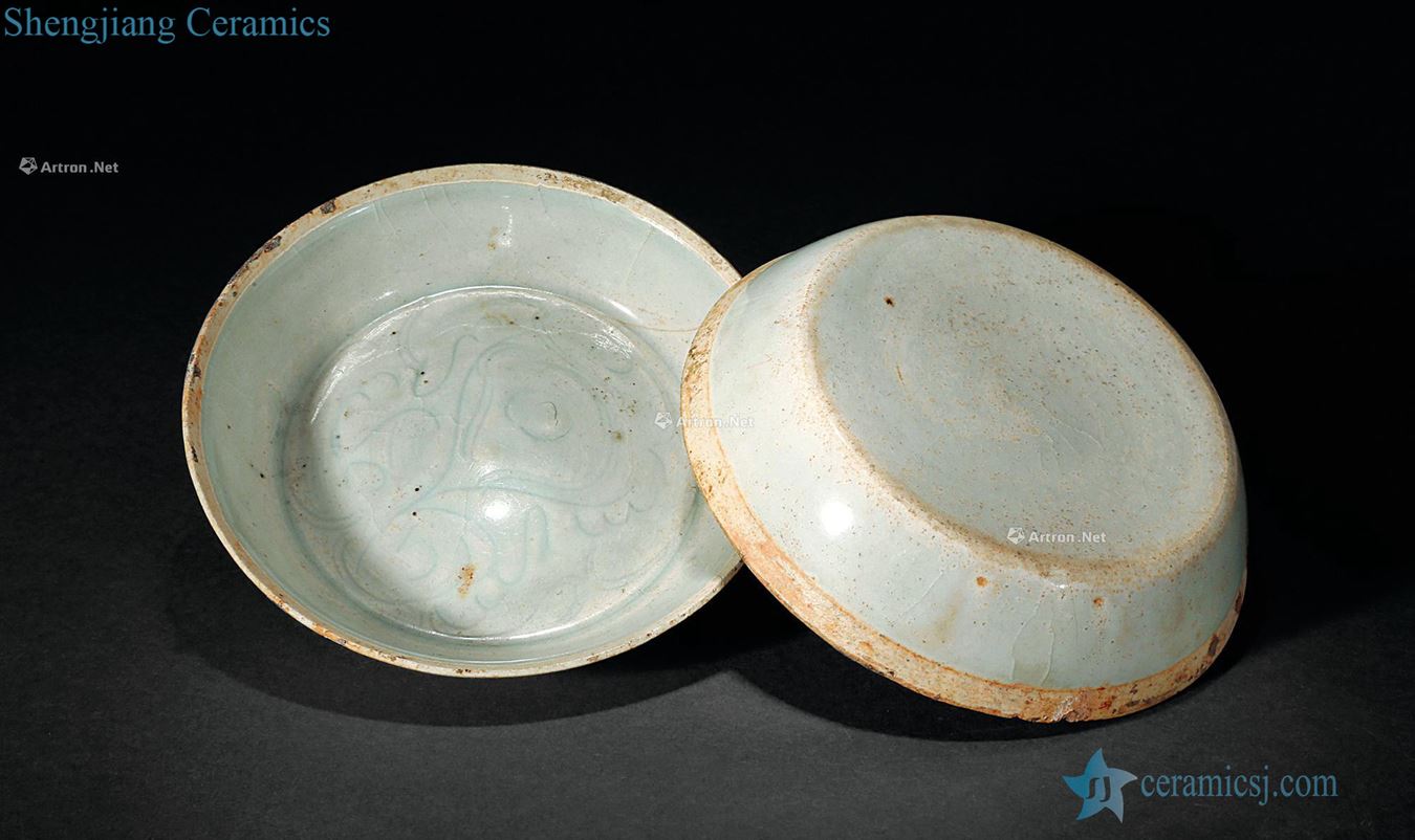The southern song dynasty Shadow left kiln green day lilies tray (a)