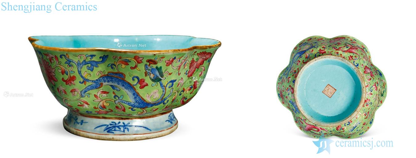 Dajing dragon and wear pattern flower bowl