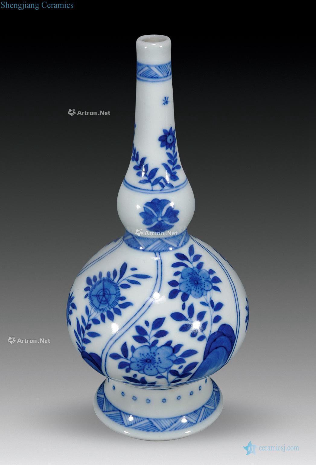 The qing emperor kangxi Blue and white gourd flowers flowers