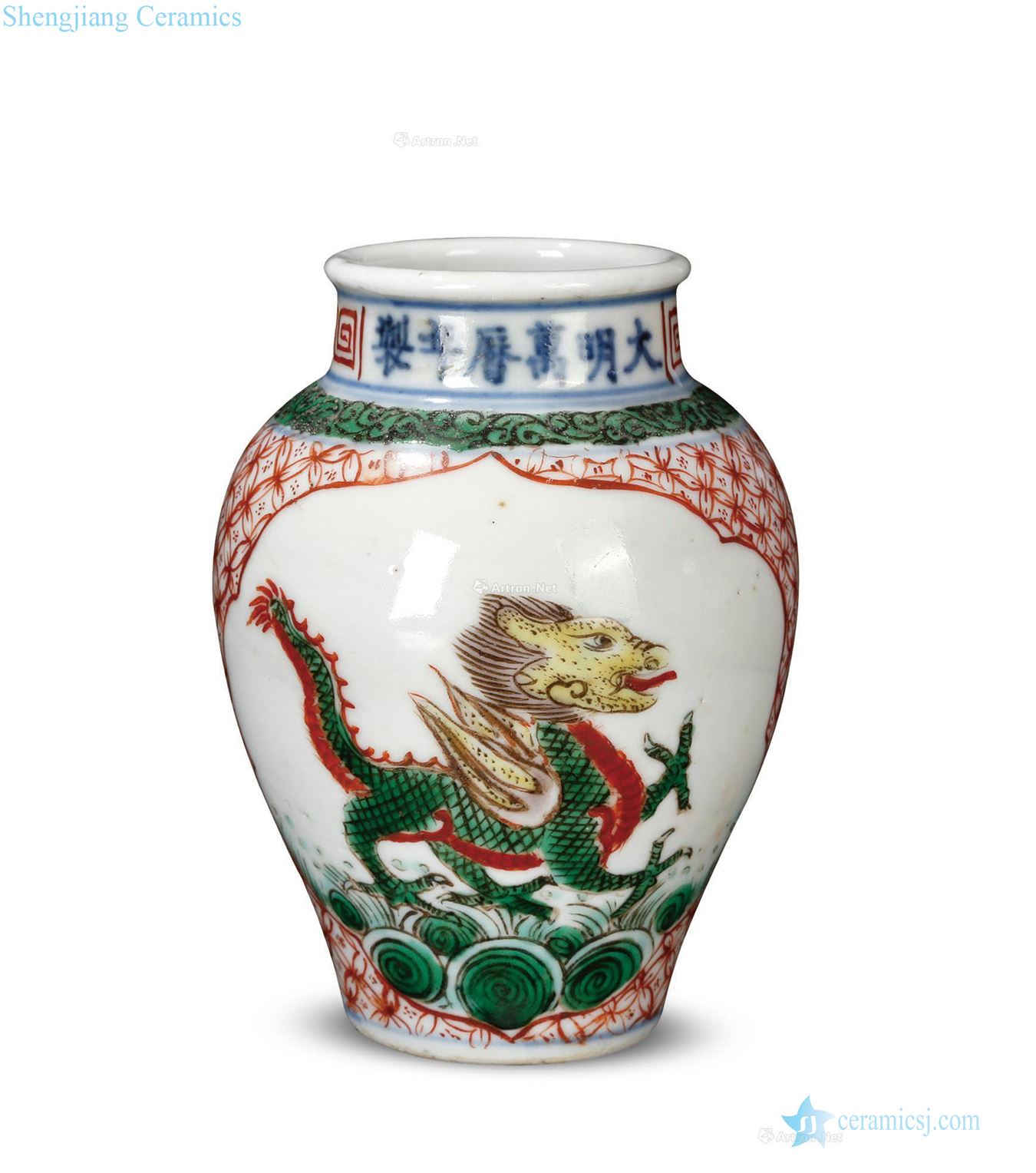 In the early qing Colorful sea chart canister